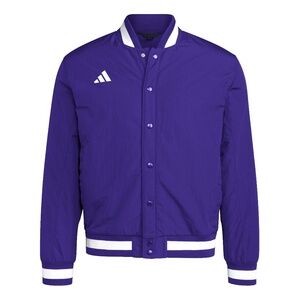 NWT adidas men's XXL Dugout Baseball Coaches Jacket team purple/White IS9782